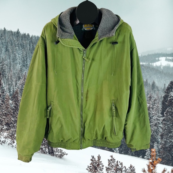 Cabelas Hooded & Stained Green Dad Jacket L - Picture 9 of 14